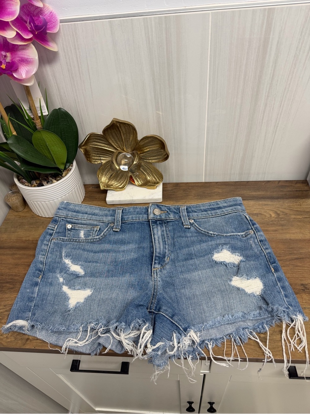 Joe's Jeans Distressed Light Blue Denim Cutoff Shorts